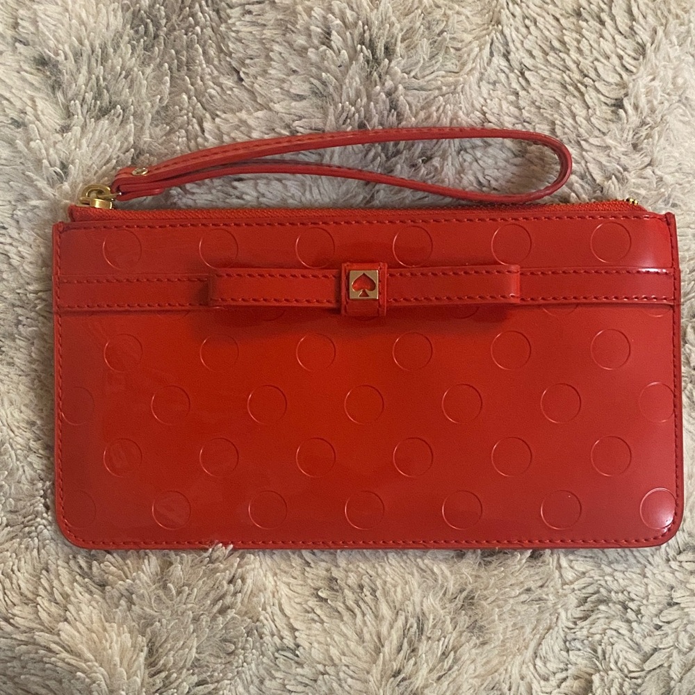 Kate Spade Embossed Red Wristlet